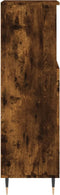 vidaXL - Badkamerkast - 30x30x100 - cm - bewerkt - hout - gerookt - eikenkleurig