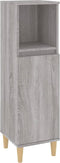 vidaXL - Badkamerkast - 30x30x100 - cm - bewerkt - hout - grijs - sonoma - eikenkleur