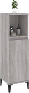 vidaXL - Badkamerkast - 30x30x100 - cm - bewerkt - hout - grijs - sonoma - eikenkleur