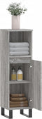 vidaXL - Badkamerkast - 30x30x100 - cm - bewerkt - hout - grijs - sonoma - eikenkleur