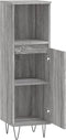 vidaXL - Badkamerkast - 30x30x100 - cm - bewerkt - hout - grijs - sonoma - eikenkleur