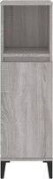 vidaXL - Badkamerkast - 30x30x100 - cm - bewerkt - hout - grijs - sonoma - eikenkleur