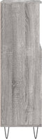 vidaXL - Badkamerkast - 30x30x100 - cm - bewerkt - hout - grijs - sonoma - eikenkleur
