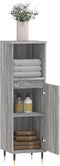 vidaXL - Badkamerkast - 30x30x100 - cm - bewerkt - hout - grijs - sonoma - eikenkleur