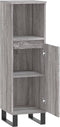 vidaXL - Badkamerkast - 30x30x100 - cm - bewerkt - hout - grijs - sonoma - eikenkleur