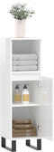 vidaXL - Badkamerkast - 30x30x100 - cm - bewerkt - hout - hoogglans - wit