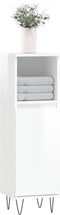 vidaXL - Badkamerkast - 30x30x100 - cm - bewerkt - hout - hoogglans - wit