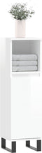 vidaXL - Badkamerkast - 30x30x100 - cm - bewerkt - hout - hoogglans - wit