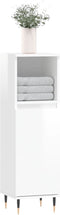 vidaXL - Badkamerkast - 30x30x100 - cm - bewerkt - hout - hoogglans - wit