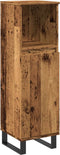 vidaXL - Badkamerkast - 30x30x100 - cm - bewerkt - hout - oud - houtkleurig