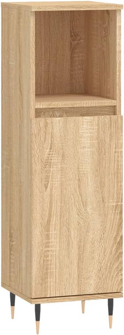 vidaXL - Badkamerkast - 30x30x100 - cm - bewerkt - hout - sonoma - eikenkleurig