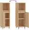 vidaXL - Badkamerkast - 30x30x100 - cm - bewerkt - hout - sonoma - eikenkleurig