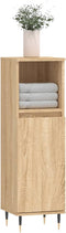 vidaXL - Badkamerkast - 30x30x100 - cm - bewerkt - hout - sonoma - eikenkleurig