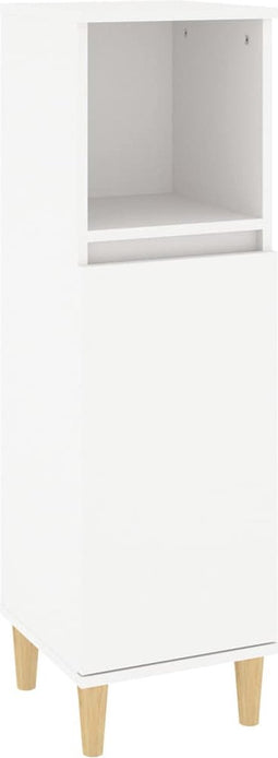 vidaXL - Badkamerkast - 30x30x100 - cm - bewerkt - hout - wit
