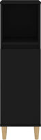 vidaXL - Badkamerkast - 30x30x100 - cm - bewerkt - hout - zwart