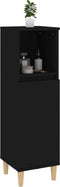 vidaXL - Badkamerkast - 30x30x100 - cm - bewerkt - hout - zwart