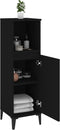 vidaXL - Badkamerkast - 30x30x100 - cm - bewerkt - hout - zwart
