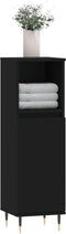 vidaXL - Badkamerkast - 30x30x100 - cm - bewerkt - hout - zwart