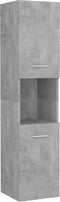 vidaXL - Badkamerkast - 30x30x130 - cm - bewerkt - hout - betongrijs