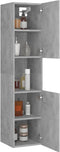 vidaXL - Badkamerkast - 30x30x130 - cm - bewerkt - hout - betongrijs