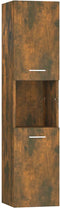 vidaXL - Badkamerkast - 30x30x130 - cm - bewerkt - hout - gerookt - eikenkleurig