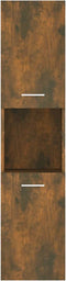 vidaXL - Badkamerkast - 30x30x130 - cm - bewerkt - hout - gerookt - eikenkleurig