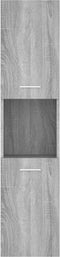 vidaXL - Badkamerkast - 30x30x130 - cm - bewerkt - hout - grijs - sonoma - eikenkleur