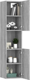 vidaXL - Badkamerkast - 30x30x130 - cm - bewerkt - hout - grijs - sonoma - eikenkleur
