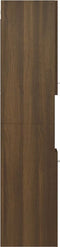 vidaXL - Badkamerkast - 30x30x130 - cm - bewerkt - hout - bruineikenkleurig