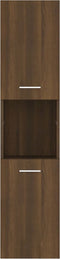 vidaXL - Badkamerkast - 30x30x130 - cm - bewerkt - hout - bruineikenkleurig