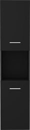 vidaXL - Badkamerkast - 30x30x130 - cm - bewerkt - hout - zwart