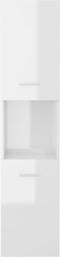 vidaXL - Badkamerkast - 30x30x130 - cm - spaanplaat - hoogglans - wit