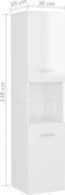 vidaXL - Badkamerkast - 30x30x130 - cm - spaanplaat - hoogglans - wit