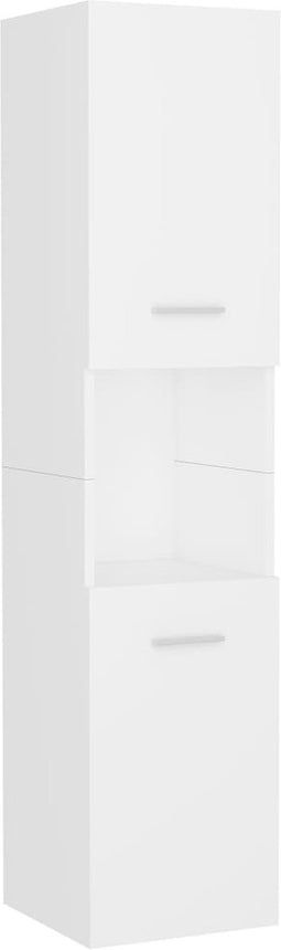 vidaXL - Badkamerkast - 30x30x130 - cm - spaanplaat - wit