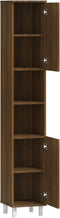 vidaXL - Badkamerkast - 30x30x179 - cm - bewerkt - hout - bruin - eikenkleur