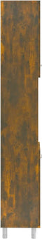 vidaXL - Badkamerkast - 30x30x179 - cm - bewerkt - hout - gerookt - eikenkleurig