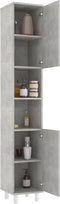 vidaXL - Badkamerkast - 30x30x179 - cm - spaanplaat - betongrijs