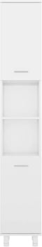 vidaXL - Badkamerkast - 30x30x179 - cm - spaanplaat - hoogglans - wit