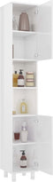 vidaXL - Badkamerkast - 30x30x179 - cm - spaanplaat - hoogglans - wit