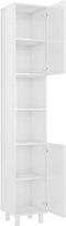 vidaXL - Badkamerkast - 30x30x179 - cm - spaanplaat - hoogglans - wit