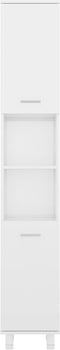 vidaXL - Badkamerkast - 30x30x179 - cm - spaanplaat - hoogglans - wit