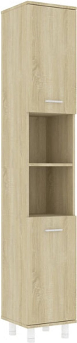 vidaXL - Badkamerkast - 30x30x179 - cm - spaanplaat - sonoma - eikenkleurig