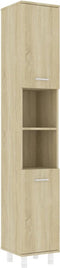 vidaXL - Badkamerkast - 30x30x179 - cm - spaanplaat - sonoma - eikenkleurig