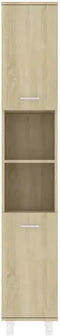 vidaXL - Badkamerkast - 30x30x179 - cm - spaanplaat - sonoma - eikenkleurig