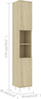 vidaXL - Badkamerkast - 30x30x179 - cm - spaanplaat - sonoma - eikenkleurig
