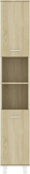 vidaXL - Badkamerkast - 30x30x179 - cm - spaanplaat - sonoma - eikenkleurig