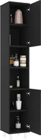 vidaXL - Badkamerkast - 30x30x179 - cm - spaanplaat - zwart