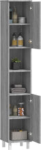 vidaXL - Badkamerkast - 30x30x179cm - bewerkt - hout - grijs - sonoma - eikenkleurig
