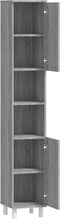vidaXL - Badkamerkast - 30x30x179cm - bewerkt - hout - grijs - sonoma - eikenkleurig