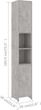 vidaXL - Badkamerkast - 30x30x183,5 - cm - bewerkt - hout - betongrijs